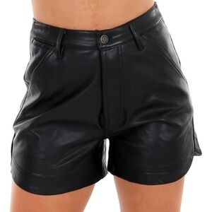 Free People High Waist Black Vegan Shorts